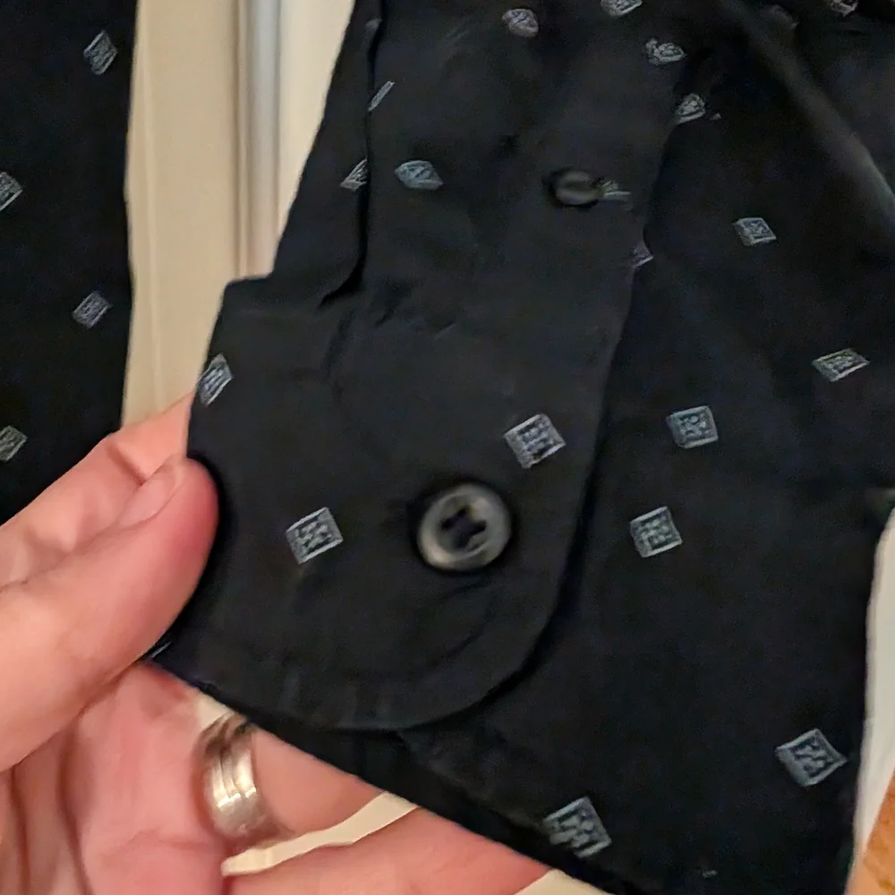 The Children's Place Navy Blue Button Down Diamond Pattern Shirt